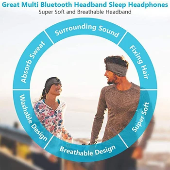 Bluetooth Music Bentita De Dormit Articole Pentru Acoperirea Capului Căști Difuzor Sport Funcționare Elastic Cască Benzi De Muzică Fără Fir Căști