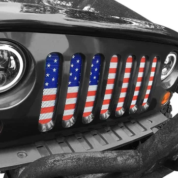 Capota fata Mat Grila Grila Steagul American Grătar din Oțel ochiurilor de Plasă pentru a Introduce perioada 2007-2018 Jeep Wrangler JK JKU