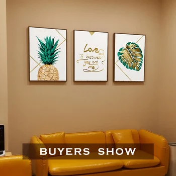 Instalație modernă Frunze de Ananas, postere, printuri canvas tablouri de arta de perete pentru camera de zi decor pentru dormitor estetic opera de Arta