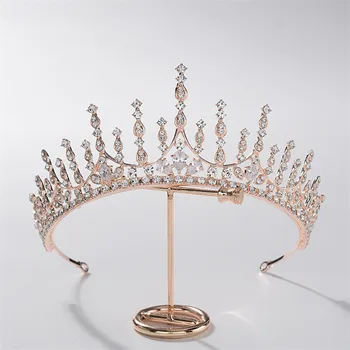 CC Tiara Coroana Hairband Nunta, Accesorii Femei, Bijuterii de Păr Superba Regina Diademe și Coroane de Partid Plajă, Pălării Bine HG1286