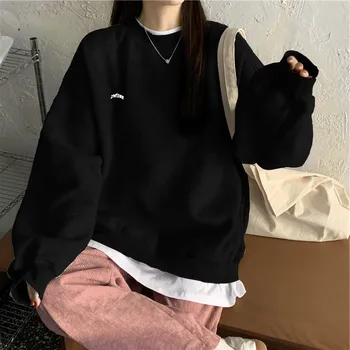 Toamna și iarna 2021 noi kpop scrisoare Pulover moda coreeană de Pluș femei Tricou Bleumarin gri negru femei Hoodie m-xxl