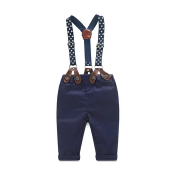 Băieți copii Haine Speing Toamna Infant Toddler Îmbrăcăminte Set de Bumbac Alb&Albastru Camasa Carouri + Curea Pantaloni 2 BUC Copiii Tinuta