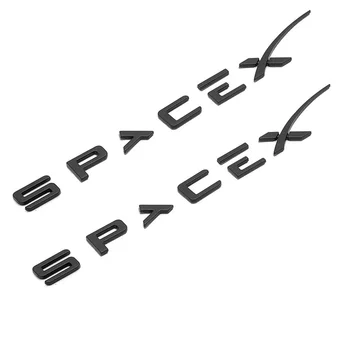 3D SpaceX Autocolant Decal Spațiu X MURI TĂIATE Pentru Tesla Elon Musk XO Falcon Heavy black Chrome