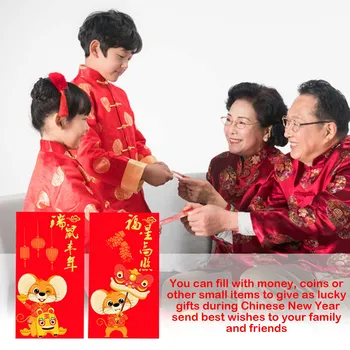 18pcs Festivalul de Primăvară din China Cadou în Roșu Norocos Plicuri 2020 Anul sobolanului Hong Bao Bani Pachetele Tradiționale de Anul Nou
