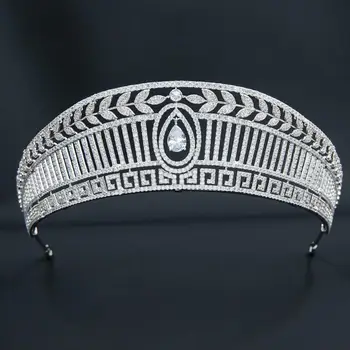 Cubic Zirconia Royal Replica Tiara pentru Mireasa,Cristal Queens Diademe Coroana de Mireasa Accesorii de Par CH10356