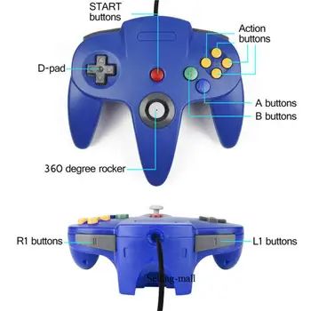 N64 Cu Fir Controler De Joc Sensibile Joystick Gamepad De Înaltă Calitate Nintendo Comutator Gamepad-Uri Pentru Clasic Nintendo 64 Consola De Jocuri