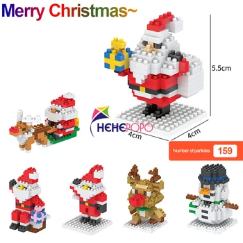 Mini Blocuri de Crăciun Moș Crăciun Model Micro Cărămizi Bloc Jucărie pentru Copii om de Zapada pentru Copii Jucărie Cadou de Crăciun 0.3