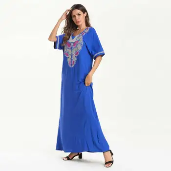 2021 Moda de Vara Broderie Boeme Rochie Maxi Femeile Musulmane Abaya Dubai arabă emiratele arabe unite Islamic, Ramadan Halat VKDR1557