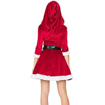 Rochie De Crăciun Pentru. Crăciun Costum de Crăciun Joc de Rol Haine Haine cu Glugă Rochie pentru Femei Costum de Moș cu Pălărie