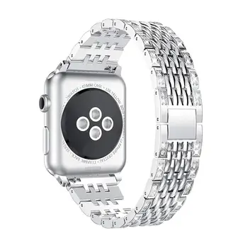 Doamnelor Curea de mână Pentru Apple Watch Seria 5 4 3 2 1 Femei Ceas Brățară de Cristal Diamante din Oțel Inoxidabil Ceas Trupa 38/40/44mm