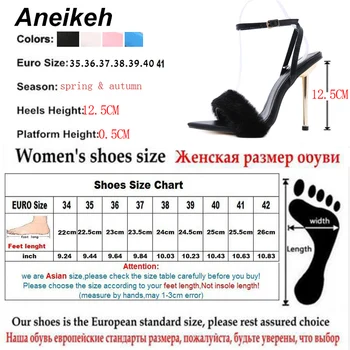 Aneikeh Moda Faux Blana Dulce Stilet Tocuri Sandale Solide T-Legat Zapatos De Mujer Cross-Legat de Femei Șeful Partidului Peep Toe Pantofi