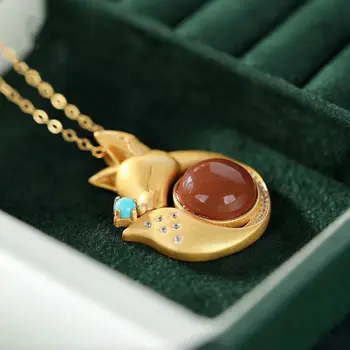 Original designer email epoxidic portelan ambarcațiuni de cristal pandantiv colier creative fox forma farmecul feminin brand de bijuterii