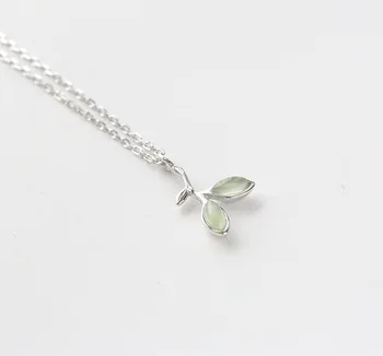 Flyleaf Argint Opal Frunze Muguri Coliere & Pandantive Pentru Femei Creatoare De Moda Guler Clavicula Bijuterii