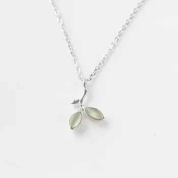 Flyleaf Argint Opal Frunze Muguri Coliere & Pandantive Pentru Femei Creatoare De Moda Guler Clavicula Bijuterii