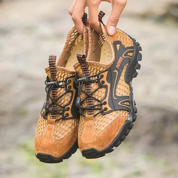 Fierbinte de Vânzare Bărbați Safty ochiurilor de Plasă Respirabil Impermeabil Pantofi în aer liber, Alpinism, Drumeții Non-alunecare de Adidași