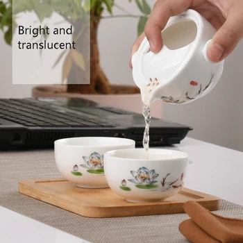 Ceramica ceainic gaiwan cești de ceai chinezesc teaware de călătorie portabil, seturi de ceai cu geanta de voiaj transport Gratuit