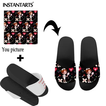 INSTANTARTS PVC de Înaltă Calitate Bărbați și Femei Aluneca Pe Tobogan Sandale Sublimare Imprimat Logo-ul Personalizat de Vară, Papuci de casă pentru Copii