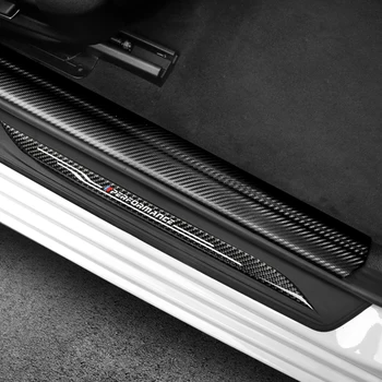 Pentru BMW F10 2011 - Styling Auto Autocolant Fibra de Carbon, Piele Pragului de Ușă Scuff Placa de Paznici Praguri Usi Protector 4BUC/set