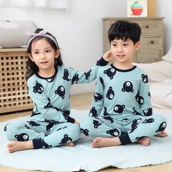 Toamna Copilul Baieti din Bumbac Seturi de Pijamale cu Maneca Lunga tricou+Pantaloni Pantaloni Fete Îmbrăcăminte Pijamale Pijamale Copii de Pijama