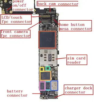 3sets/lot=24buc,set complet pentru iPhone 6S 4.7 LCD/touch camera de putere volum buton home încărcător de baterie FPC conectorul de pe placa