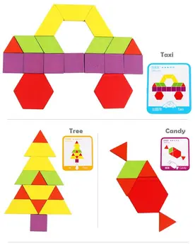155pcs din Lemn Model Bloc Set Creatie Copii Educative Jucarii Montessori Dezvoltare teaser creier puzzle Jucărie