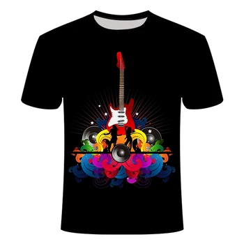 Nouă Bărbați 3D imprimate T-Shirt tendință rola tricou Muzicale chitara Elastic Respirabil Vara American Casual orchestra, trupa T-Shirt