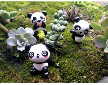 8pcs/lot Panda Drăguț Figurine Miniaturale de gradina Statuia farmece noroi Decor Mini Grădină Zână statuete din Rasina DIY Meșteșug