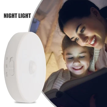0.6 W Estompat LED Inducție Lumina de Noapte Noptiera dulap Dulap de Inteligent Lampa usb de Încărcare Senzor de Mișcare Condus Lampă de Noapte culoare calda
