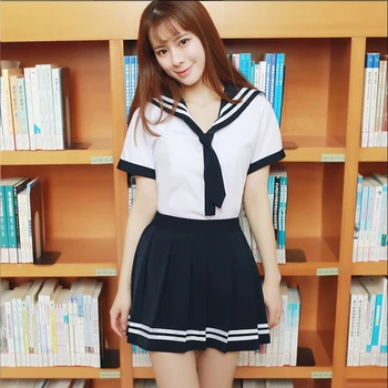 Negru Uniformă de Școlăriță Japonia JK Școală Fusta + Maxim + Ciorapi Uniforme Elevi Haine Pentru Fete Anime Cosplay Marinar C30153AD