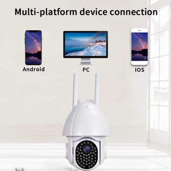 Potofo 46 LED-uri Wi-Fi PTZ aparat de Fotografiat Impermeabil-200W pixeli în aer liber IR Noapte Viziune de Alarmă de Securitate Acasă de Rețea aparat de Fotografiat