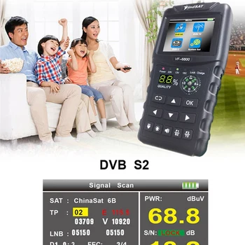 VF-6800 DVB-T2, DVB-S2, DVB-C prin Satelit Finder Sat Finder Metru 2.4 Inch LCD DVB-T DVB-S HD Digital Satfinder Plug SUA
