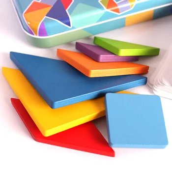 Jucarii Din Lemn, Puzzle Model Animal Puzzle Colorat Tangram Copii De Jucarie Montessori Educația Timpurie Sortare Jucarii Pentru Copii De La 1 La 2 Ani