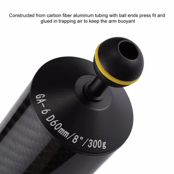 PULUZ Fibra de Carbon Float Flotabilitate Acvatice Arm Dual Mingea Plutitoare Brațul Scufundări Camera Scufundări Subacvatice Tava 60mm 80mm