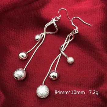 Charmhouse Cercei Argint 925 pentru Femei Răsucite Margele Lungi Earing Brincos Femme Pendientes Moda Bijuterii Cadouri Partid