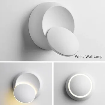 5W Estompat LED Lămpi de Perete de 360 de Grade de Rotație Reglabil Lumini Noptiera Coridor Creative Lămpi de Perete Moderne Altar Rotund Lampa