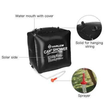 Solar duș sac de 40L călătorie în aer liber de sport sac de apă pliabil drumeții incalzire solara camping duș sac de camping în aer liber