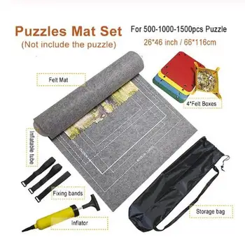 Puzzle-Uri Mat Puzzle Roll Simțit Mat Mat Joc De Mare Pentru Până La 3000 Piese Puzzle Accesorii De Călătorie Portabil Plin Mat Jucarii Pentru Copii