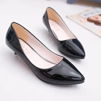 3 Cm Toc mic Toc Stilet Sălbatice Pantofi pentru Femei Simple, Confort Pantofi de Lucru Superficial Gura Subliniat Singură Pantofi de Moda Pompe