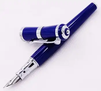 Fuliwen 2051 Stilou Albastru Metal Stilou cu Cerneală Proaspătă Fastion Stil M One Converter Pen papetărie, materiale de birou de Scriere Cadou
