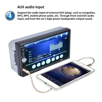 2 Din MP5 Player 7 Inch LCD Touch Screen Auto Radio FM, Player Video, Muzica Audio Cu Suport USB aparat de Fotografiat din Spate