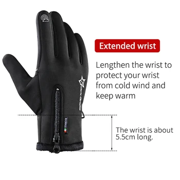 Iarna Cald Mănuși Touch Screen Waterproof, Windproof No-alunecare mănuși de Iarnă pentru Sporturi de Iarnă, Ciclism, Schi Alpinism Bărbați Femei