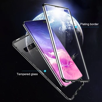 360 Magnetic de Adsorbție Caz de Telefon Pentru Samsung s10 plus s10e dublu Sticla înapoi Caz Acoperire s 10 cu Amprente deblocare