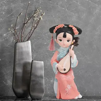 1 BUC Prințesă Chineză Ornament Rășină de Artă Figurina Qing Stil Regal Podoabă pentru Acasă Magazin de Decor (Joc Flaut)