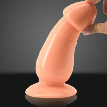 PVC Ciuperci cap anal Pulg vibrator 6.0 cm introduceți vagin jucarie sexuala pentru femeie suprafață Netedă ventuza Puternica faak mare analsex penis artificial