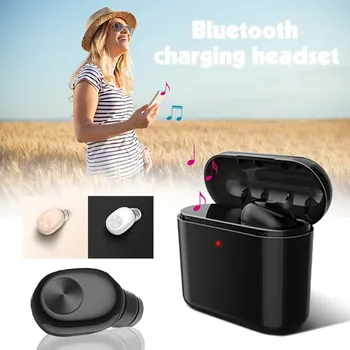 Usoare Mini fără Fir Bluetooth Casti Cu Încărcare Cutie de Depozitare Universala de Conducere Muzică Hands-free Discuție de Afaceri