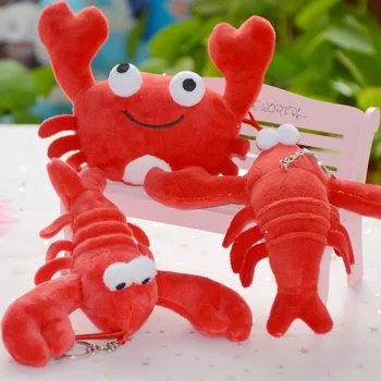 Realiste 12cm de pluș Preferat homar, crab păpușă de pluș moale Pandantiv sac decorare Breloc festival cadou de crăciun pentru prietenul