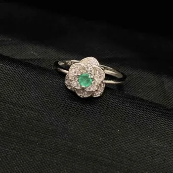 Columbia miniere de suprafață, naturale inel de smarald, argint 925, femei high-end bijuterii colorate