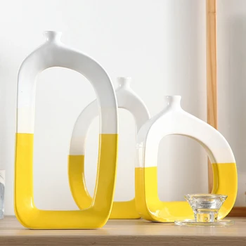 Nordic minimalist vaze ceramice Moderne lovit de culoare geometrice acasă decor Vaza Articole de Mobilier acasă living decor vaza