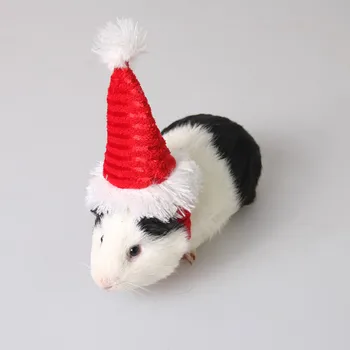 Crăciun animal mic hamster Pălărie de iarnă Caldă cobai iepure Chinchilla pălărie cape pet Intretinere accesorii