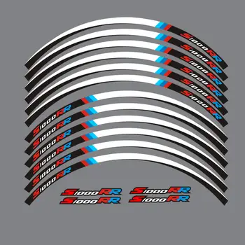 Un set de 12pcs de înaltă calitate motocicleta roata decalcomanii impermeabil autocolante Reflectorizante rim stripes Pentru BMW s 1000 rr